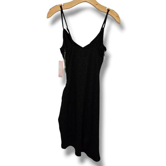 Inspired Hearts Women’s Metallic Black Strapless Ruched Dress Medium NWT - Picture 3 of 9